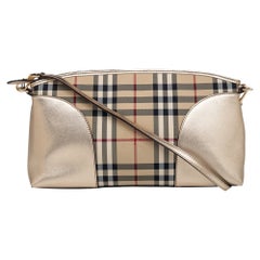 Burberry Leather Horseferry Check Canvas Chichester Shoulder Bag