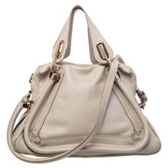 Chloé Beige Leather Medium Paraty Satchel