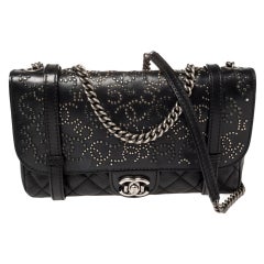Chanel Black Quilted Leather Paris Dallas Flap Bag