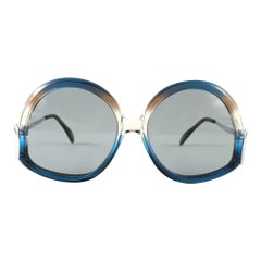 Gafas de sol Vintage Raras Menrad M508 Funky Multicolor Azul y Plata 1970