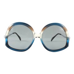 Seltene Menrad M508 Funky Multicolor Blau & Silber 1970 Sonnenbrille, Vintage, selten