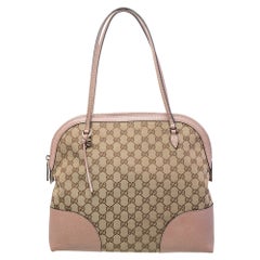 Gucci Beige/Old Rose GG Canvas and Leather Bree Shoulder Bag