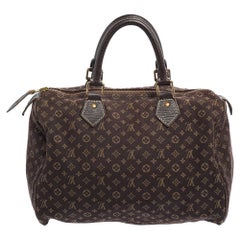 Louis Vuitton Fusain Monogram Mini Lin Canvas Speedy 30 Bag