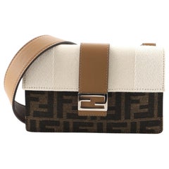 Fendi Baguette Crossbody Bag Zucca Canvas with Leather