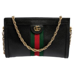Gucci Black Leather Small Ophidia Shoulder Bag