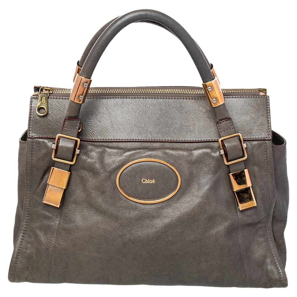 Chloé Grey Leather Satchel