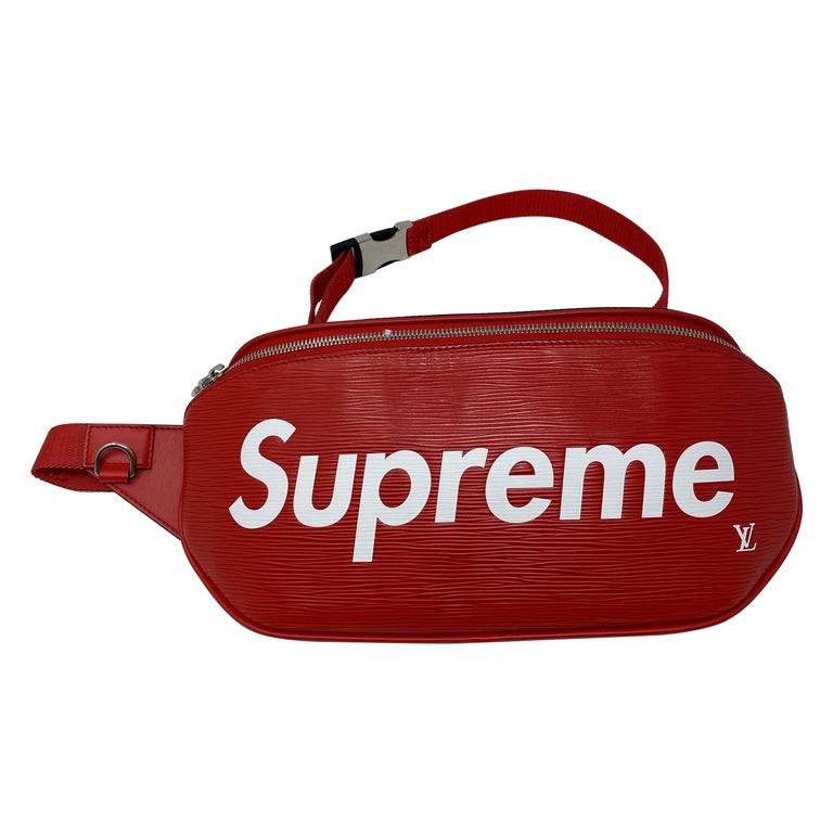 Louis Vuitton Red Supreme Bum Bag For Sale