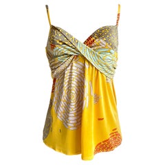 Mimosa yellow printed silk jersey Cami Slip MILLI top - NWT Flora Kung