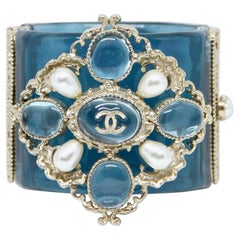 Chanel Blue Resin Versailles Cuff Bracelet