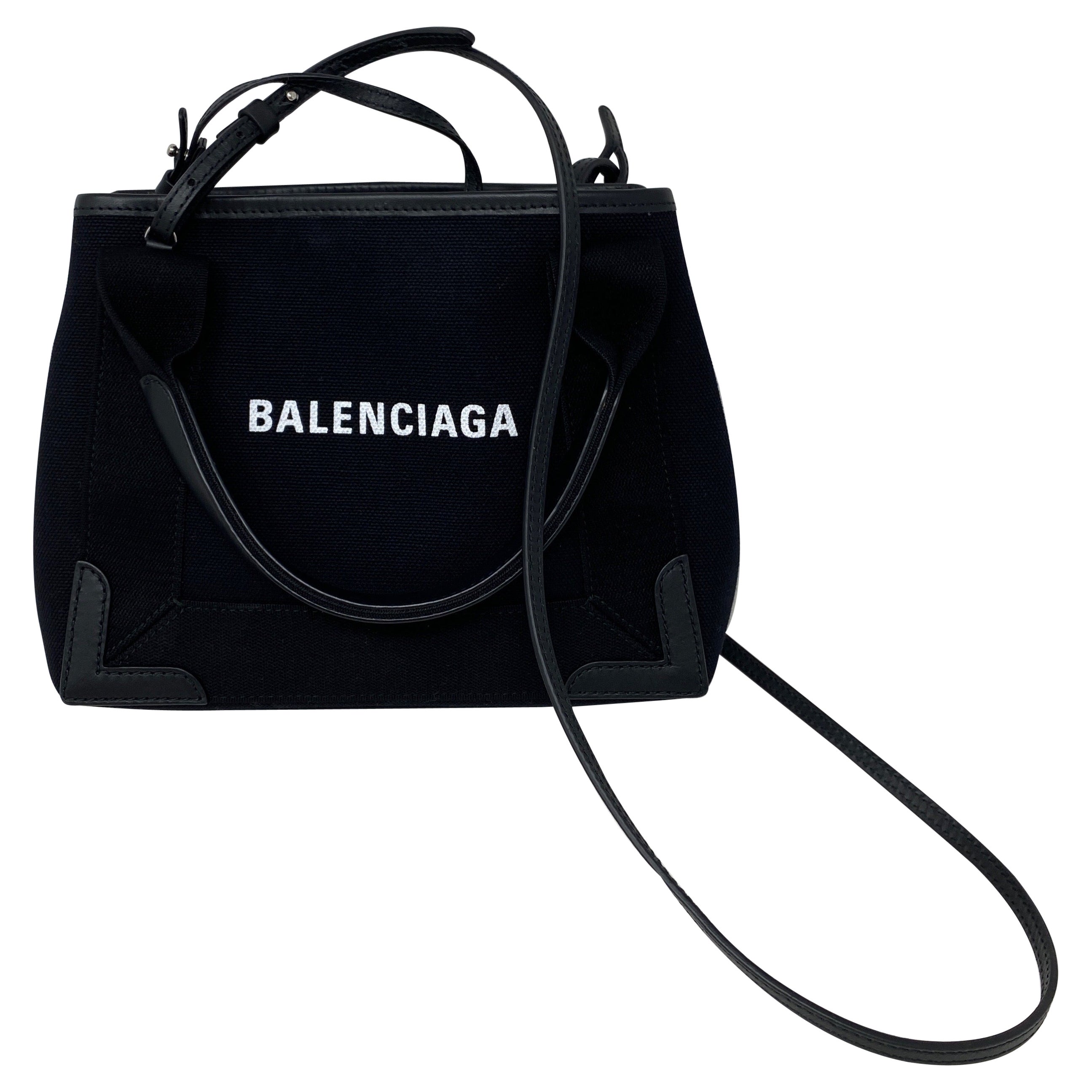 Balenciaga Black Canvas Cotton Bag 