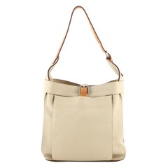 Hermes Soleil Taurillon Clemence Leather Palladium Finish Marwari GM Bag  Hermes