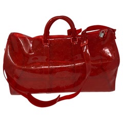 Louis Vuitton Virgil Abloh Red Clear Keepall Bandouliere