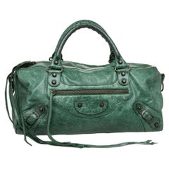 Balenciaga RH Twiggy-Tasche aus Smaragdleder