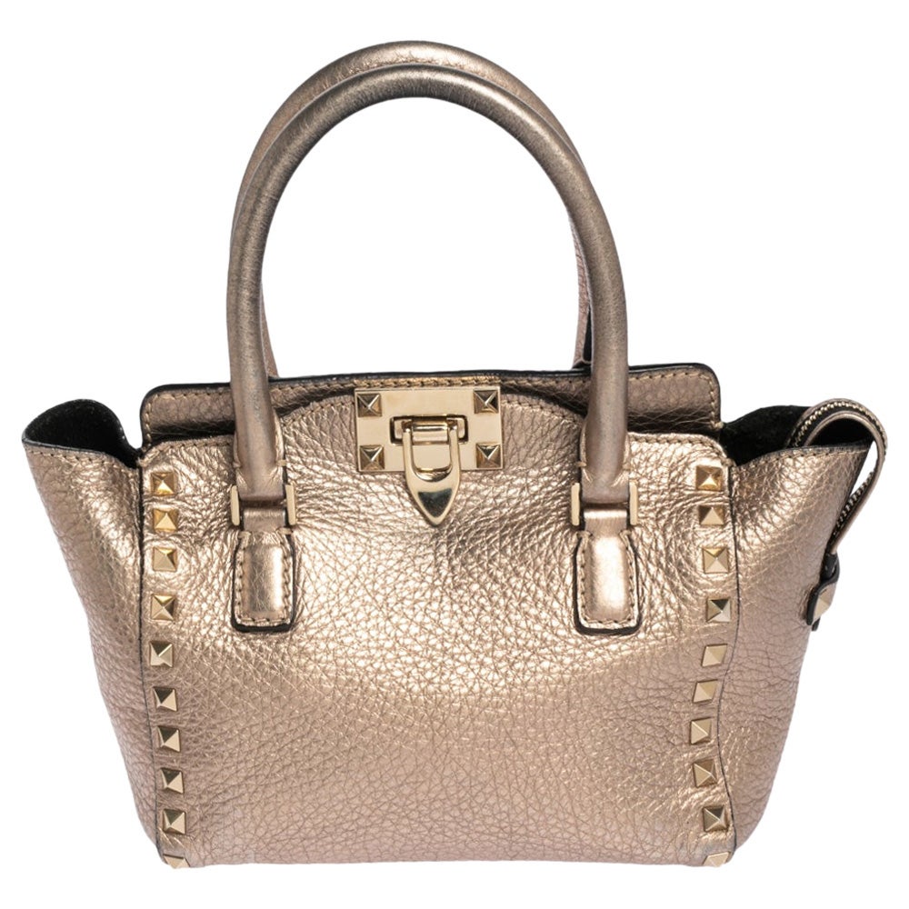 2000s Valentino Beige Leather and Black Patent Leather Tote For Sale at ...
