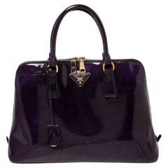 Prada Purple Patent Leather Promenade Satchel