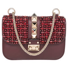 Valentino Brown Leather Mini Glam Lock Shoulder Bag