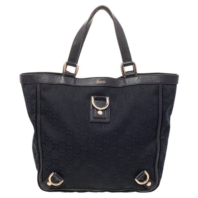 GUCCI Tote Bag 109140 Intrecciato GG canvas/leather black Women