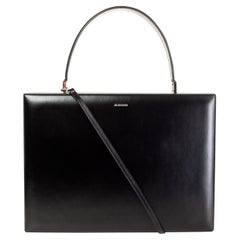 JIL SANDER black leather CASE MEDIUM Shoulder Bag