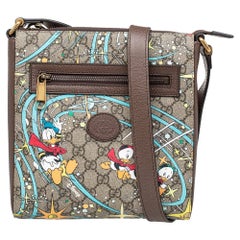 Gucci x Disney Beige GG Supreme Canvas and Leather Donald Duck Messenger Bag