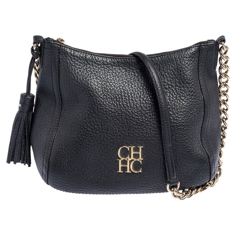 CH Carolina Herrera Brown Leather Flap Crossbody Bag at 1stDibs