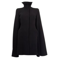 ALEXANDER MCQUEEN black wool Cape Coat Jacket 38 XS