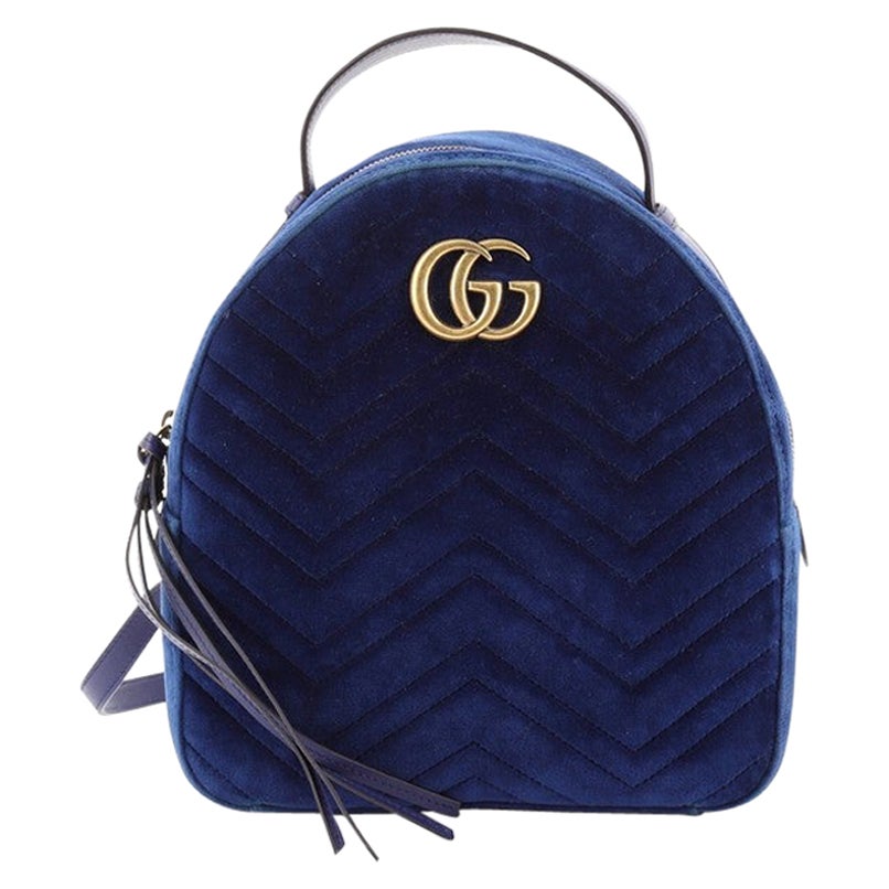 Gucci GG Marmont Backpack Matelasse Velvet Small