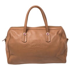 Bvlgari Tan Leather Casa Fondata Satchel