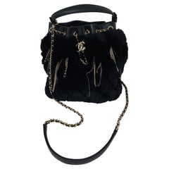 Chanel Black Mink Bucket Bag