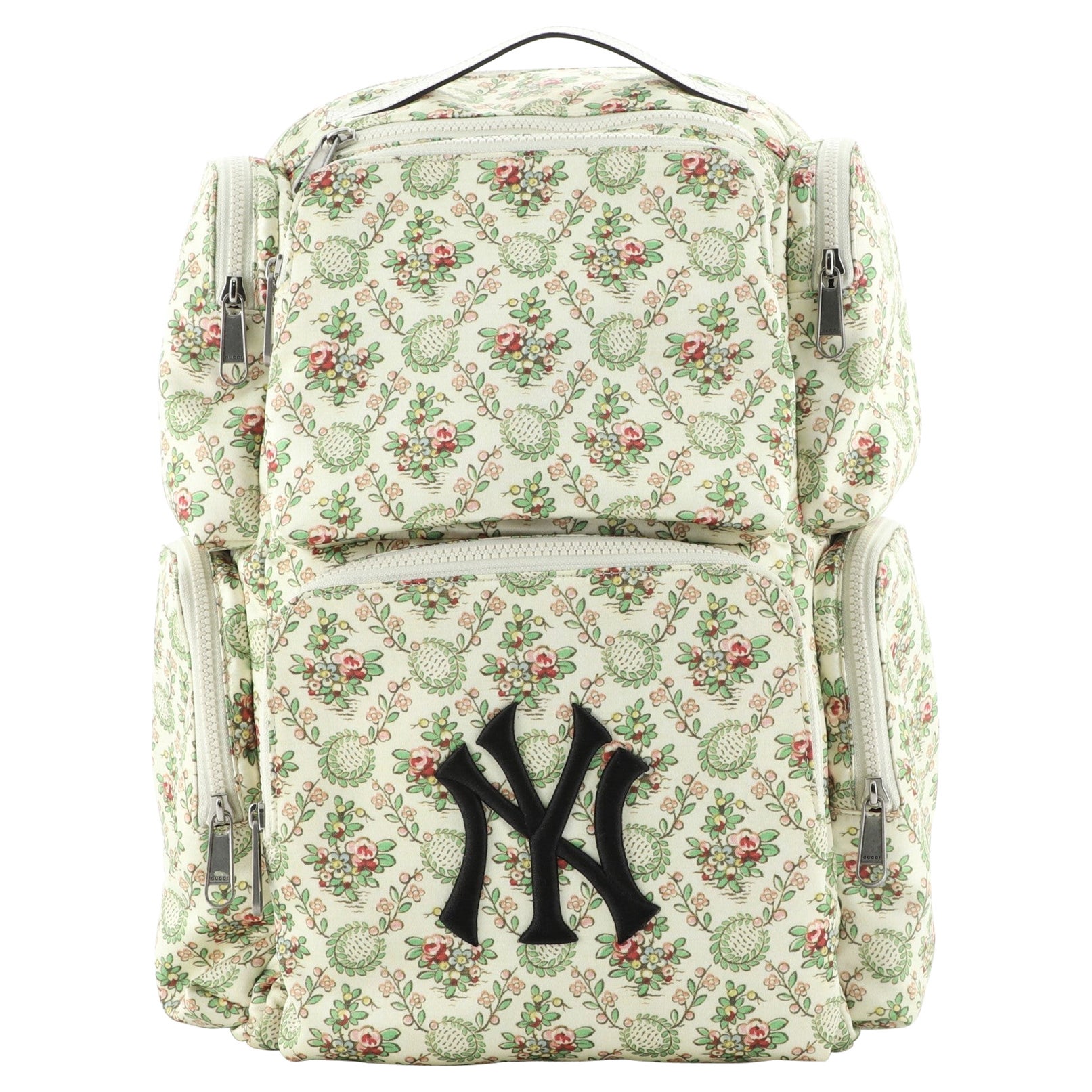 Gucci MLB Front Pocket Backpack Printed Satin with Applique Medium