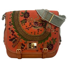 2013 Emilio Pucci Large Crossbody Messenger Bag with Dragon Embroidery