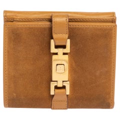 Gucci Beige Suede And Leather Jackie Wallet