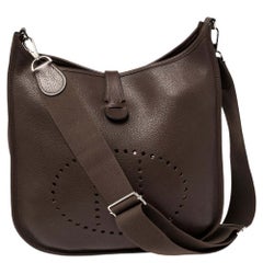 Hermes Cacao Togo Leather Evelyne III GM Bag