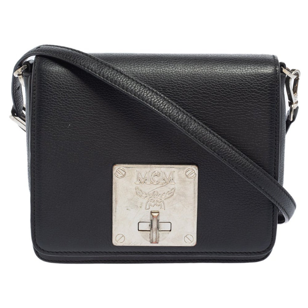 MCM Black Leather Mona Crossbody Bag