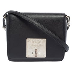 MCM Mona Crossbody-Tasche aus schwarzem Leder