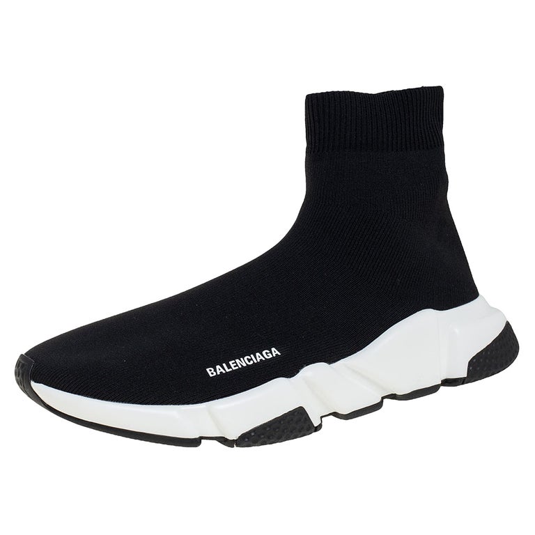 Balenciaga Black Knit Fabric Speed Trainer High Top Sneakers Size 42 at  1stDibs