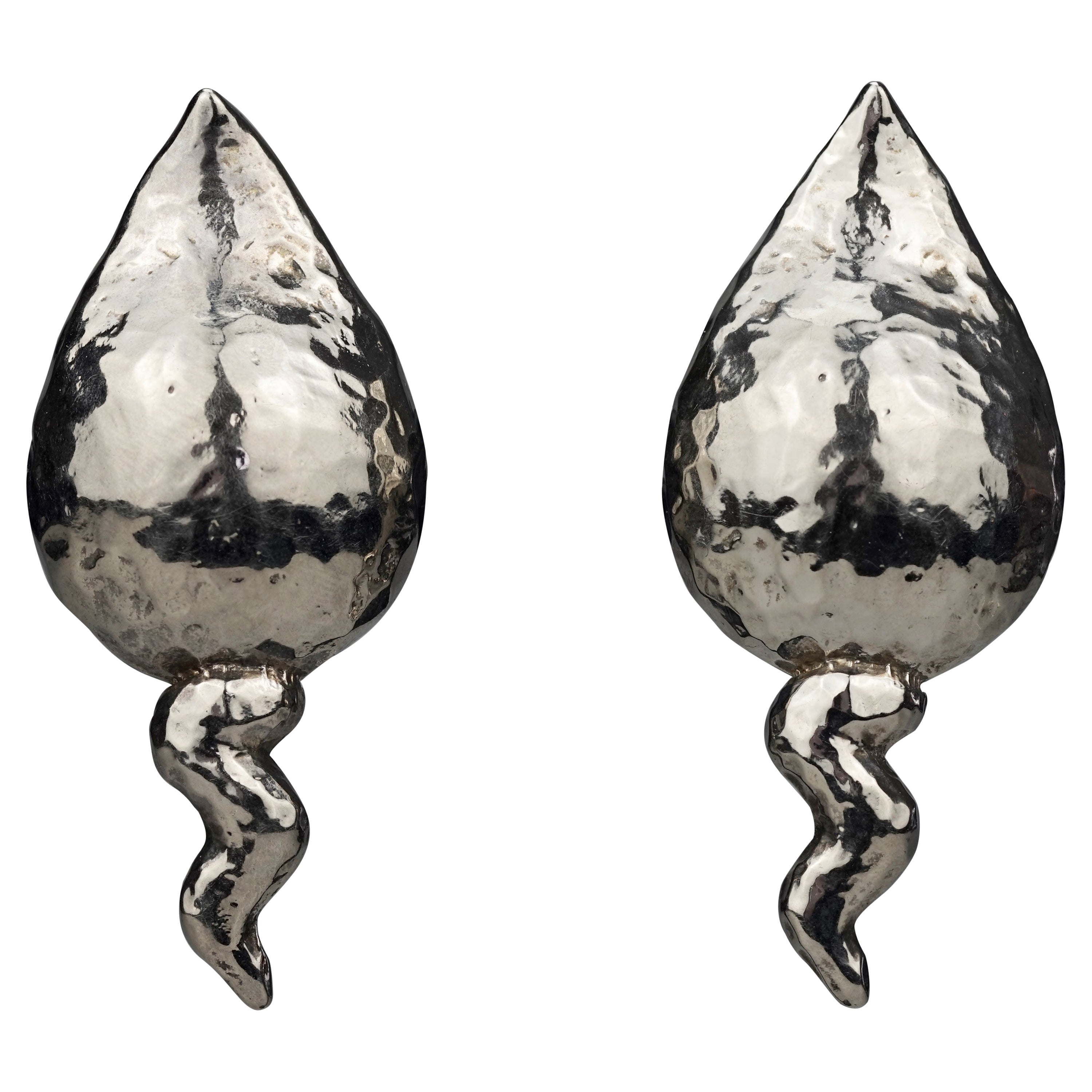 Vintage Massive ALEXIS LAHELLEC Paris Spermatozoa Fertility Silver Earrings