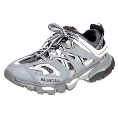 Balenciaga Grey Leather, Mesh And Track Lace Up Sneakers Size 39