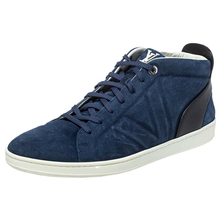 Louis Vuitton Blue/Black Suede And Leather Fuselage High Top