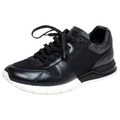 Louis Vuitton Black Mesh And Leather Low Top Sneakers Size 41
