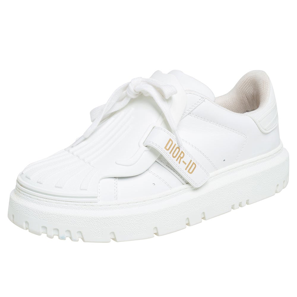 Dior White Leather And Rubber Dior-ID Sneakers Size 39.5 at 1stDibs