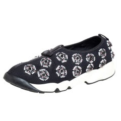 Dior Black Mesh Fusion Crystal Embellished Sneakers Size 39