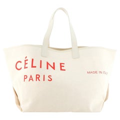 Celine Made In Tote Canvas mit Leder Medium