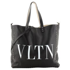 Valentino VLTN Rockstud Shopping Tote Printed Leather Large