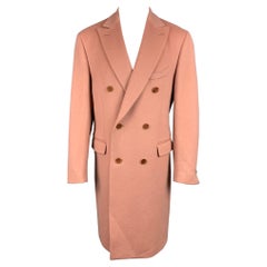 TODD SNYDER Size 42 Rose Wool / Cashmere Peak Lapel Double Breasted Coat
