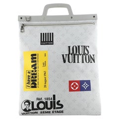 Louis Vuitton Chalk Flat Tote Bag Limited Edition Logo Story Monogram Canvas