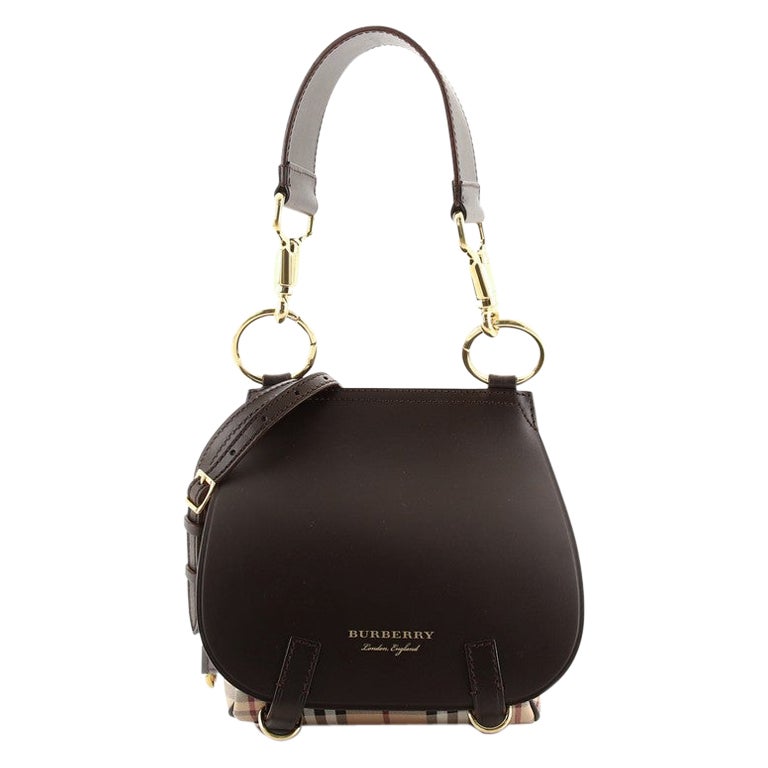Burberry Bridle Handbag Leather and Haymarket Check Medium at