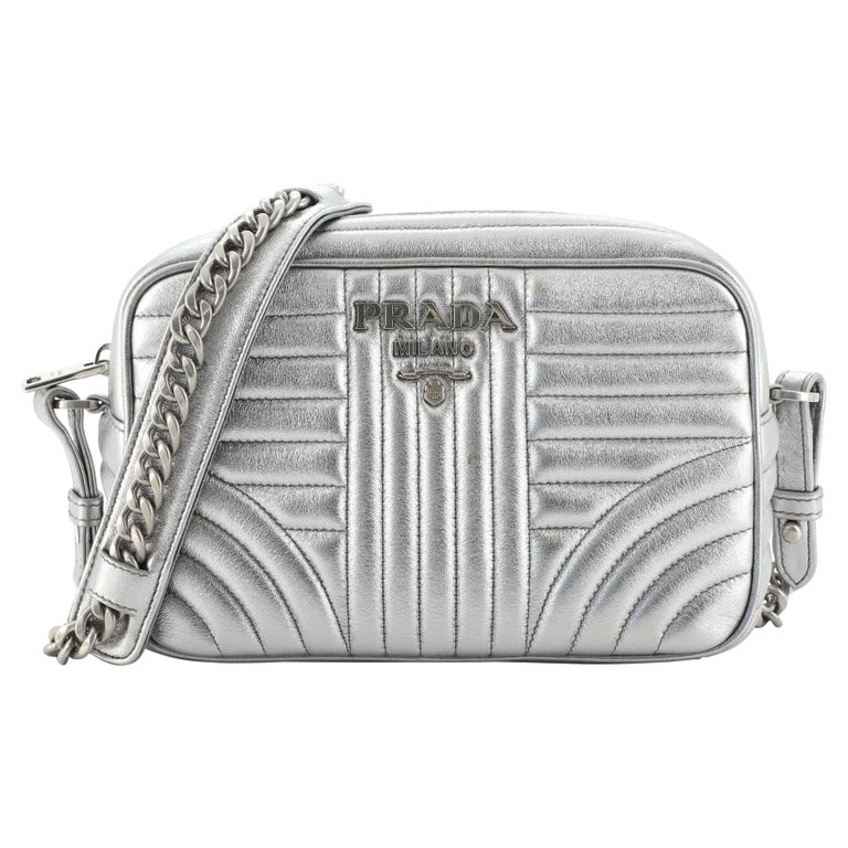 Prada Releases Metallic Silver Logo Bumbag