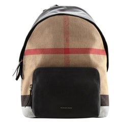Burberry Abbeydale Backpack House Check Canvas and Leather Medium
