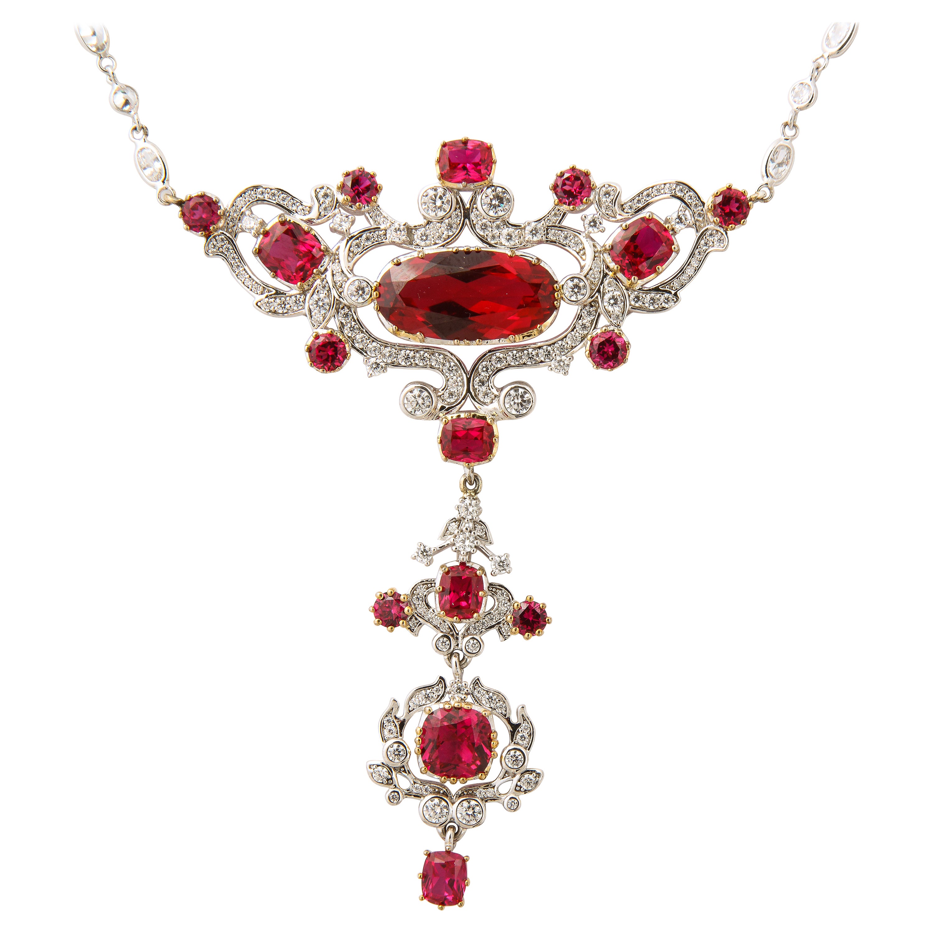 Costume Jewelry Edwardian Style Diamond Sterling Necklace