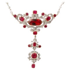 Costume Jewelry Edwardian Style Diamond Sterling Necklace